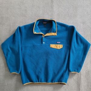 Patagonia Synchilla Blue and Yellow Snap-T Fleece Pullover